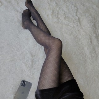 日系菱形格子絲襪女防勾絲性感辣妹暗黑純欲風Lolita連褲襪子顯瘦