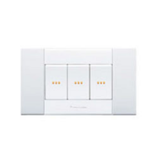 簡約風格三開關面板，觸感細膩靈敏，易清潔耐用，適用於各種燈具電器, 1個