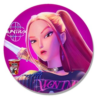 KPOP獵魔女團 動漫周邊吧唧 創意圓形馬口鐵徽章 61-90, 1個, 款式-61