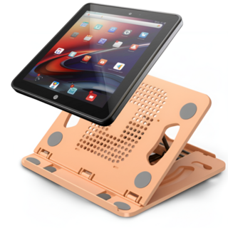 GIRINO 360도 회전가능 각도조절 노트북 태블릿 거치대, 오렌지, 1개, 회전형 태블릿 거치대