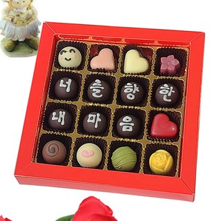 화이트데이 수제초콜릿 메시지16구 선물세트, 160g, 16개