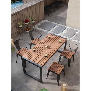 야외 테이블 의자 발코니 정원카페 합성목 테라스, 싱글 테이블 120x60