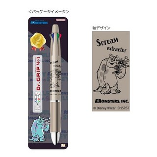 SUN-STAR Dr. Grip 4 1多功能健握筆 0.7原子筆 0.5自動筆 日本製東京速購迪士尼系列, 1個, 毛怪(金)