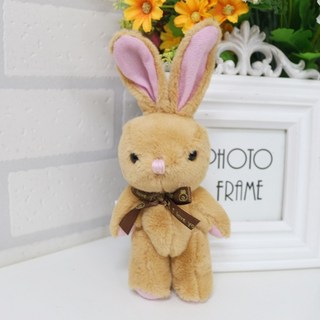 兔子鑰匙圈 書包吊飾 婚禮小物, 1個, 3.5吋 關節兔-深棕色