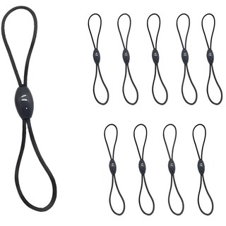 스타리움 다용도 스트랩 키링 8자 고무줄, 블랙, 10개