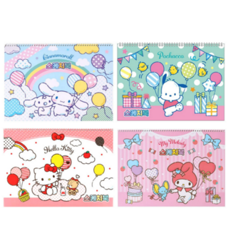 산리오 캐릭터즈 스케치북 16매 4종세트, 시나모롤+마멜+포차코+키티