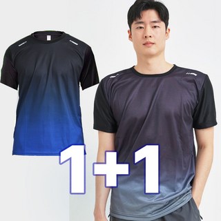 밀크린 액티브온 남성 쿨티셔츠 여름 냉감 스포츠 기능성 반팔 긴팔 티셔츠 2종 세트