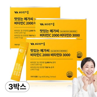 비타민마을 맛있는 메가씨 비타민C 2000 비타민D 3000, 180g, 3개