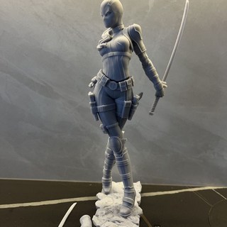 22cm GK 白膜 漫威 女死侍 高精度打印樹脂模型 桌面擺件, 1個