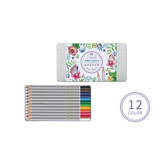 雄獅 塗頭色筆/色鉛筆 鐵盒裝 (多款), 1個, 12色