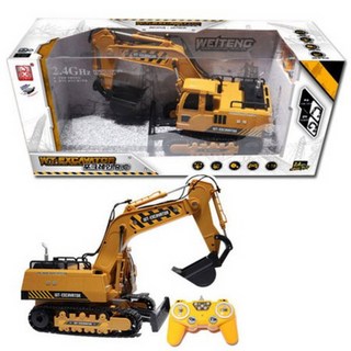 WT 포크레인 RC 1:18 3단조작 LED 라이트 690도 회전, 1개