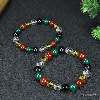 白沙屯媽祖過爐開光硃砂手鏈女 硃砂水晶瑪瑙手串轉運珠 情侶款紫金砂本命年禮物