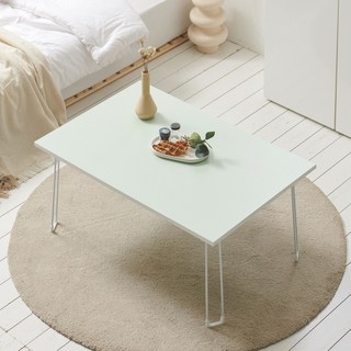 블루밍 LPM 600x400 다용도 접이식 1인용 2인용 밥상 찻상 미니테이블, 민트그린