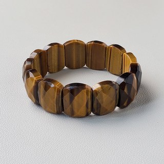 【杰鴻】虎眼石手排 切面珠 15X20MM 雙孔 DIY手工材料 寶石珠