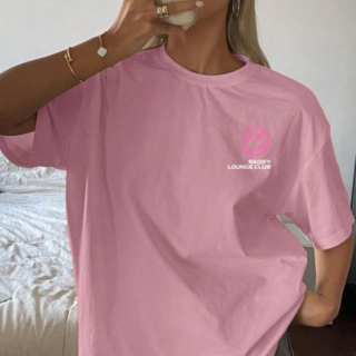 1+1 래디파이 더라운지클럽 순면 반팔 오버핏 티셔츠 루즈핏 상의 | 베이직 꾸안꾸 데일리 반팔티셔츠 공항룩 홈웨어