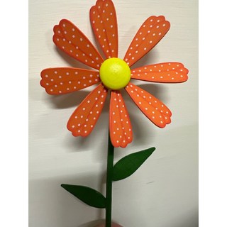 House傢飾2館 木製小花風車(小) 5款【限量款/新發售】, 三瓣-橘色