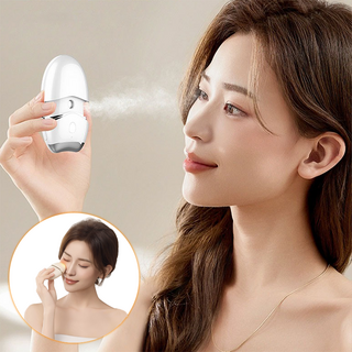 ERAN스타 나노입자 전동 미스트기 눈 수분공급기 휴대용/온열 홈케어/눈 피로 완화, 화이트