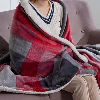 이메텍 프리미엄 양털 전기담요 GOK-099 레드그레이체크, 옵션3) GOK-098 (벨벳/네이비블루)