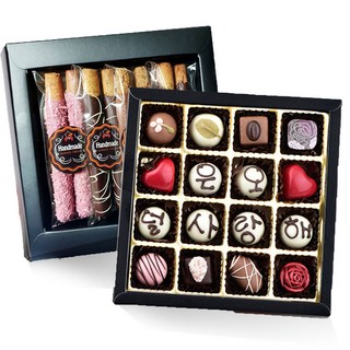 속삭임 수제 쿠키 선물용 고급 레터링 초콜릿 선물 세트, 속삭임16 수제 쿠키 초콜릿 선물세트, 440g, 1세트