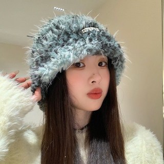 毛絨漁夫帽 加厚保暖針織盆帽 巨顯臉小 大頭圍護耳帽