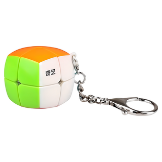 奇藝 果凍小饅頭鑰匙圈 3CM 可拆式二階魔方 磨砂面 迷你魔術方塊, 二階彩色, 1個