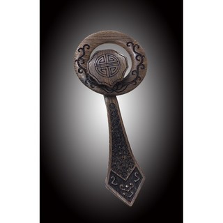 精雕細琢木製如意 吉祥如意 居家擺飾 隨身配飾, 雞翅木雕刻扣環, 1個