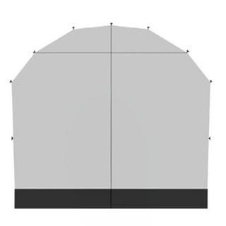 Rising 山趣穹頂天幕 ShineTrip 穹頂帳篷 客廳帳 炊事帳 遮陽帳 露營 穹頂帳 遮陽帳篷 遮陽棚, (無拉鏈)圍網2片裝-逐暮黑, 逐暮黑