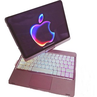 Worldex 아이패드 매직 터치패드 키보드 마그네틱형 360도 회전 케이스, 1개, 로즈골드