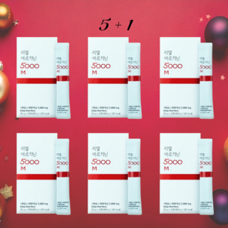 5+1_프리미엄 고함량 리얼 아르기닌 5000 15포 L 아르기닌 액상형, 300g, 6개