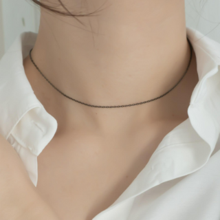 모두디자이너 실버925 베이직 심플 체인 블랙 골드 초커 목걸이줄 04