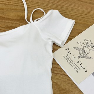 【Fee現貨10色】繞脖露肩罩杯上衣T恤 短版胸墊T恤 肩帶罩杯短上衣 細肩帶上衣 短版T恤 韓系女裝 夏天穿搭