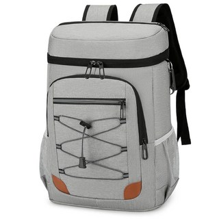 아웃플레 25L 단열 쿨러 백팩 24캔 누수 방지 소프트 백팩 해변 여행 캠핑용 대형 방수 도시락 쿨링 백팩, 회색