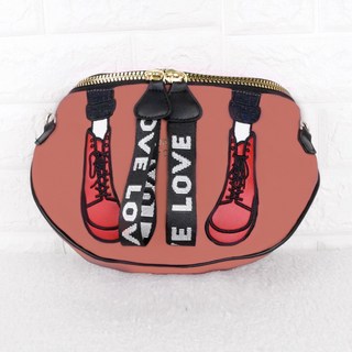 monsr crown 美腿馬鞍包 刺繡設計 60166, 豆沙粉#60166