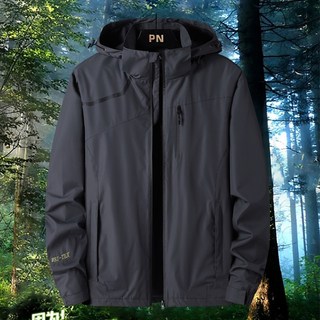 M-7XL 男女情侶衝鋒外套 可拆卸帽連帽風衣外套 防風防潑水登山外套