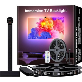 LLumtang 50-65인치 TV용 TV 백라이트 | 컬러 싱크 기술 | 멀티 컬러 LED RGBMC 조명 | Wi-Fi | 앱 제어 | AI 동기화 센서 | 몰입형 시청 경