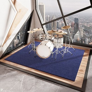드럼 밀림방지 매트 방음 카펫 두꺼운 전용 흡음 소음방지 깔개, F. 100x150cm, E.블루TPE