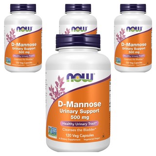 NOW Foods D-甘露糖素食膠囊 500mg, 120顆, 4罐