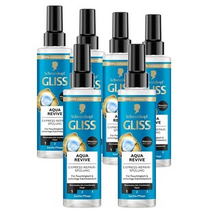 독일 슈바르츠코프 글리스 Gliss Aqua Revive conditioner spray 아쿠아 리바이브 익스프레스 리페어 컨디셔너 스프레이, 6개, 200ml