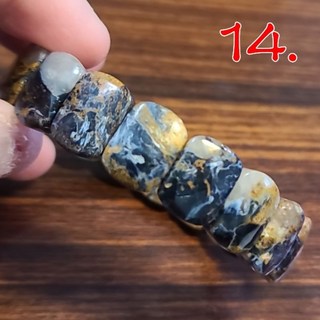 彼得石玉化手排手鍊 地球紋風暴石手環 獨特油畫質感設計款 16x12mm