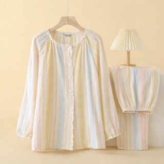 코코부 순면100 이중 거즈면 요루면 여성 잠옷 세트