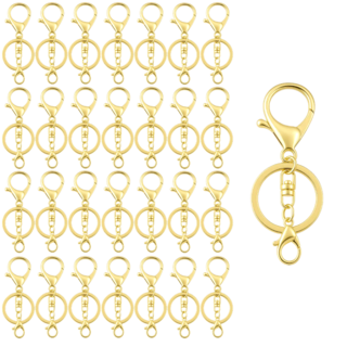 스켈 키링 열쇠고리 부자재 체인형, 40개, 8자골드