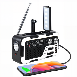 휴대용 태양열 라디오 BT/SOS (흰색)