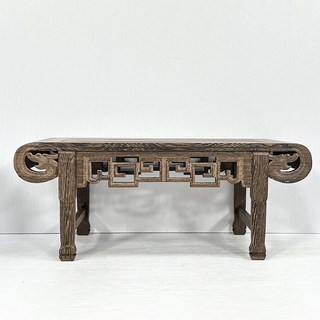 御古齋 雞翅木長形書卷供桌 貢杯座 高腳展示架 藝品展示座 裝飾擺飾 [三款尺寸任選], 大 (32*12*13)