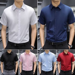襯衫男 短袖襯衫 夏季男生襯衫 大尺碼襯衫 韓版素面襯衫 工服 正裝 上班職業襯衫 免燙 休閒襯衫男 面試【M-8XL】