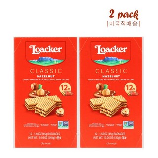 [미국직배송]Loacker Classic Crispy Wafers Hazelnut 로아커 클래식 크리스피 와퍼 헤이즐넛, 2개, 540g