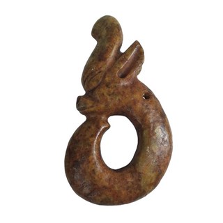 博古珍藏 紅山文化河磨玉龍胎(豬龍)把玩 283公克 工中工痕 收藏多年 超值回饋