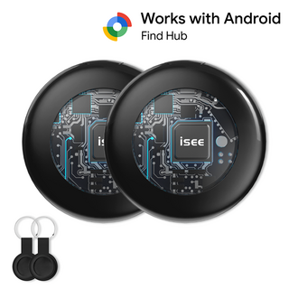 아이시(isee) 안드로이드 갤럭시 전용 스마트태그 위치추적기 미아방지 분실방지 위치추적, 블랙(안드로이드), 2개
