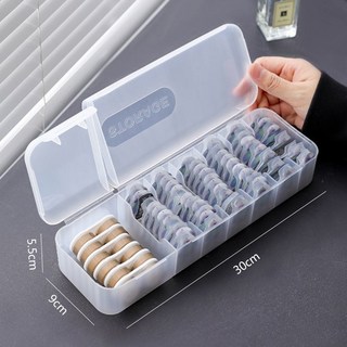 數據線收納盒帶蓋手機充電器電源充電線整理神器桌面理線盒, 1個, 【透明色】理線器小號