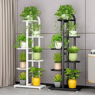 철제 거실화분정리대 현대풍 화분진열대, 6단, 강화형 화이트