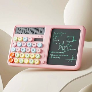 臺灣優選 手寫板計算機 大學生考試專用 多功能科學計算器 寫字板, 1個, 手寫板計算器（雙電源靜音）彩虹
